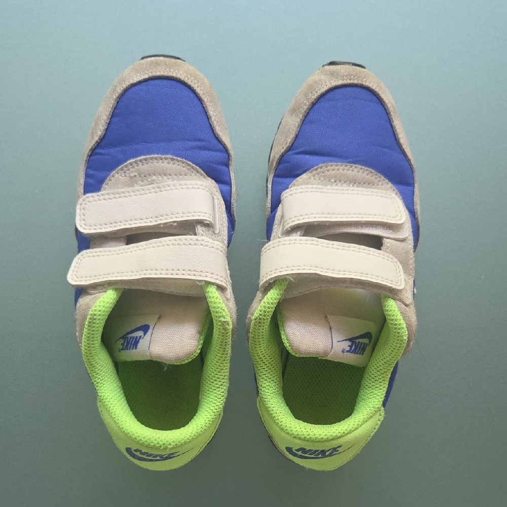 Nike Kids Sneakers with Blue and Neon Accents